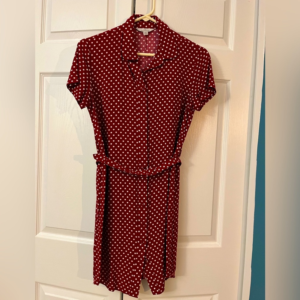 Fun, flirty red polka dot shirtwaist dress from LL Bean Signature